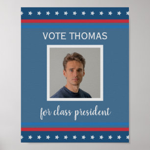 Affiche campagne électorale d'étudiants avec photo USA