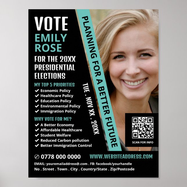 Affiche Campagne politique moderne tendance Publicité (Devant)