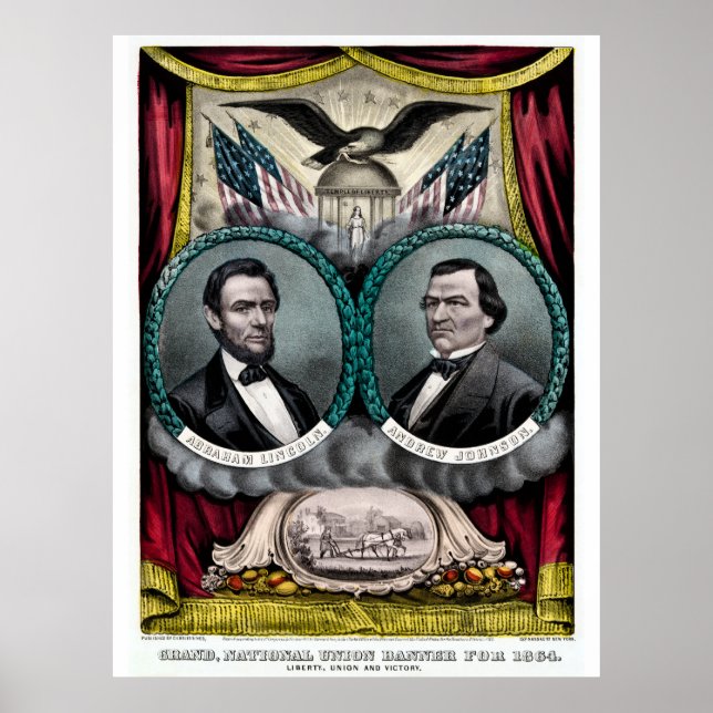Affiche Campagne présidentielle Abraham Lincoln 1864 (Devant)