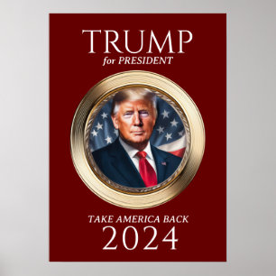 Affiche Campagne Trump 2024 Red Keepsaké républicain