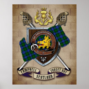 Affiche Campbell Clan Badge W/Crossed Swords