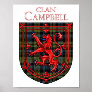 Affiche Campbell Tartan Scottish Plaid Lion Rampant