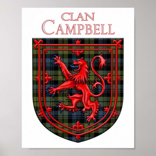 Affiche Campbell Tartan Scottish Plaid Lion Rampant (Devant)