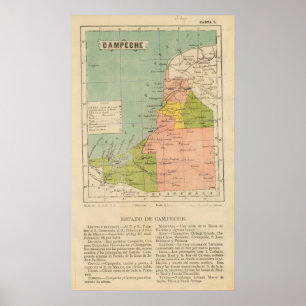 Affiche Campeche, Mexique