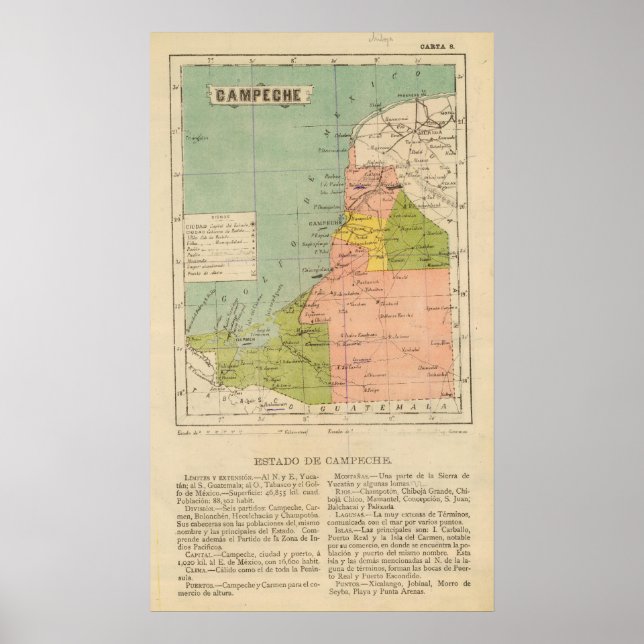 Affiche Campeche, Mexique (Devant)