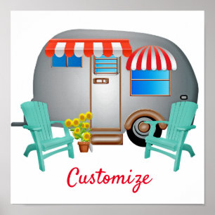 Affiche Camper Caravane Teardrop Thunder_Cove