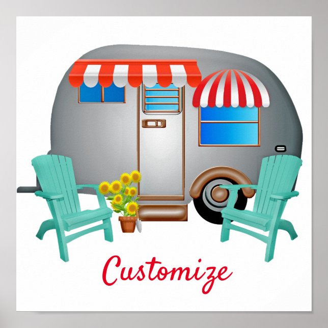 Affiche Camper Caravane Teardrop Thunder_Cove (Devant)