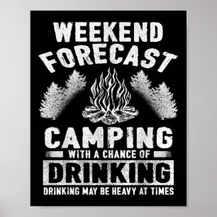 Affiche Camper Fun Week-End Prévision Camping Avec Chance