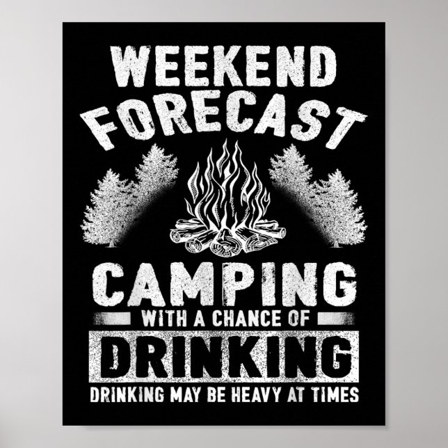 Affiche Camper Fun Week-End Prévision Camping Avec Chance  (Devant)