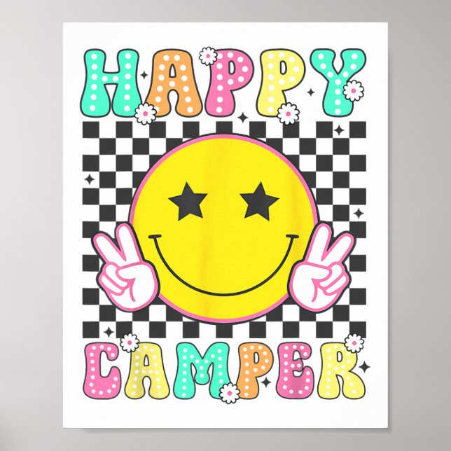 Affiche Camper Happy Camp D'Été Camping Pour Hommes Femmes (Devant)