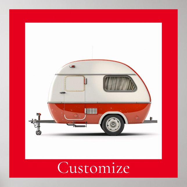 Affiche Camper Teardrop Classic Retro Thunder_Cove (Devant)