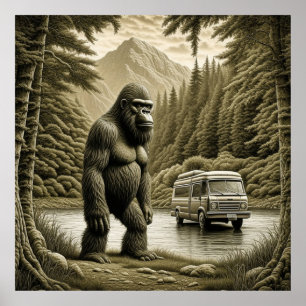 Affiche Camper vintage Bigfoot et RV