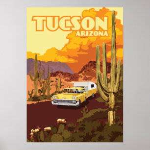 Affiche Campeur de voyage 28"x20" - Tucson, Arizona