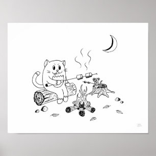 Affiche Campfire Cat & Mouse Art Imprimer 100318