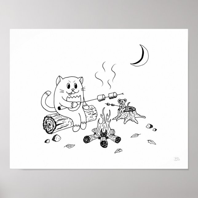 Affiche Campfire Cat & Mouse Art Imprimer 100318 (Devant)