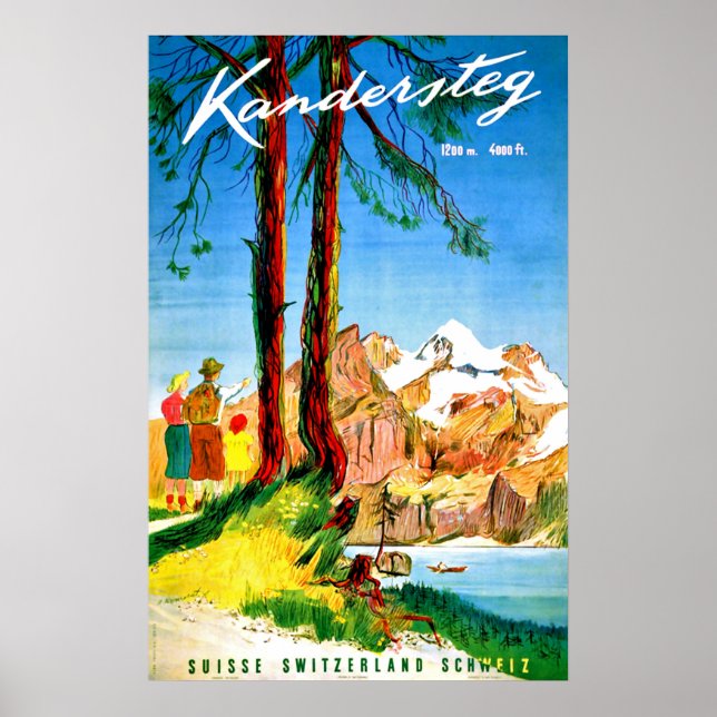 Affiche Camping à Kandersteg, Suisse (Devant)