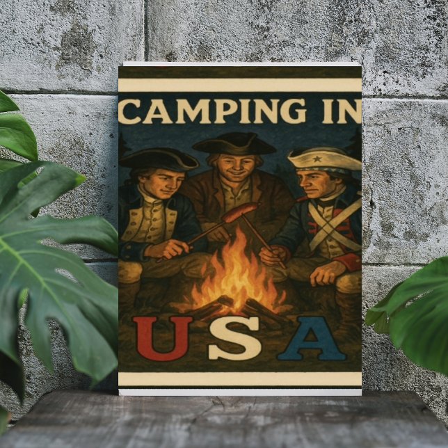 Affiche Camping aux Etats-Unis 4 juillet (Créateur téléchargé)