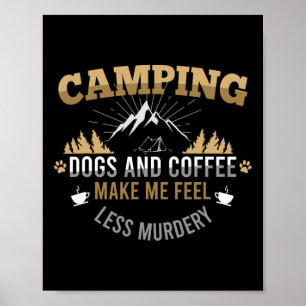Affiche Camping avec chien et café est ma thérapie Camper