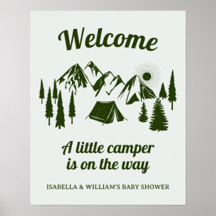 Affiche Camping Baby shower Little Camper Forest