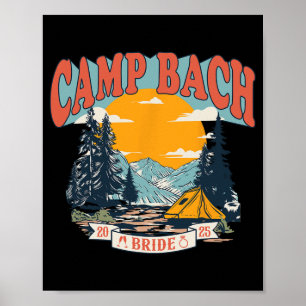 Affiche Camping Bach Bride 2025 Camping Rétro Bachelorette