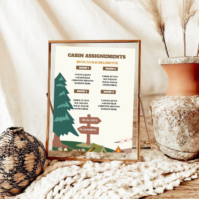 Affiche Camping Bachelorette Cabine affectation IPgn (Créateur téléchargé)
