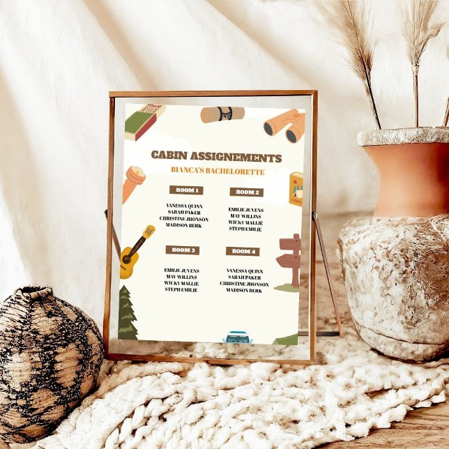 Affiche Camping Bachelorette Cabine affectation IPgn (Créateur téléchargé)
