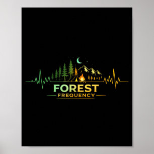 Affiche Camping battement de cœur nature campeur camp en p