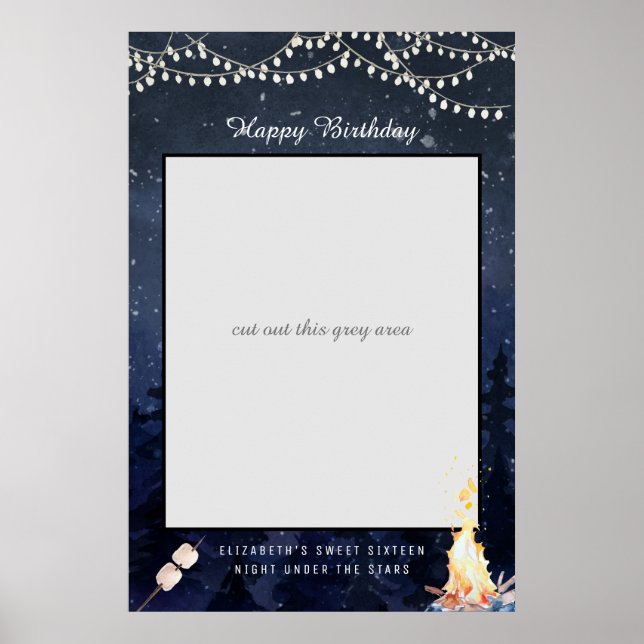 Affiche Camping Bonfire | Symbole de la Prop Photo Anniver (Devant)