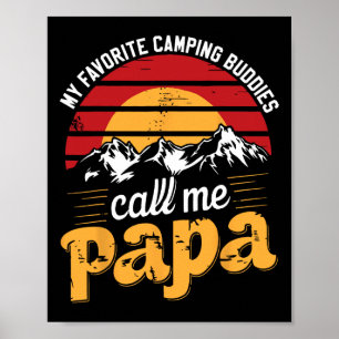 Affiche Camping Buddies Appelle Papa Humour Papa Grand-Pèr