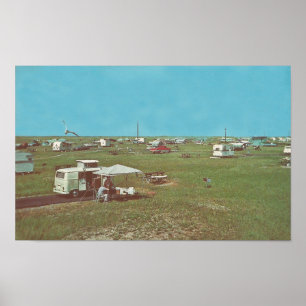 Affiche Camping Buxton. Banques extérieures, NC