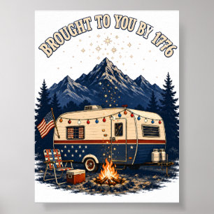 Affiche Camping-car du 4 juillet dans les montagnes