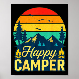 Affiche Camping-car heureux aventure extérieur vintage 