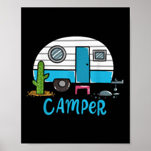 Affiche Camping Caravane Camping-car