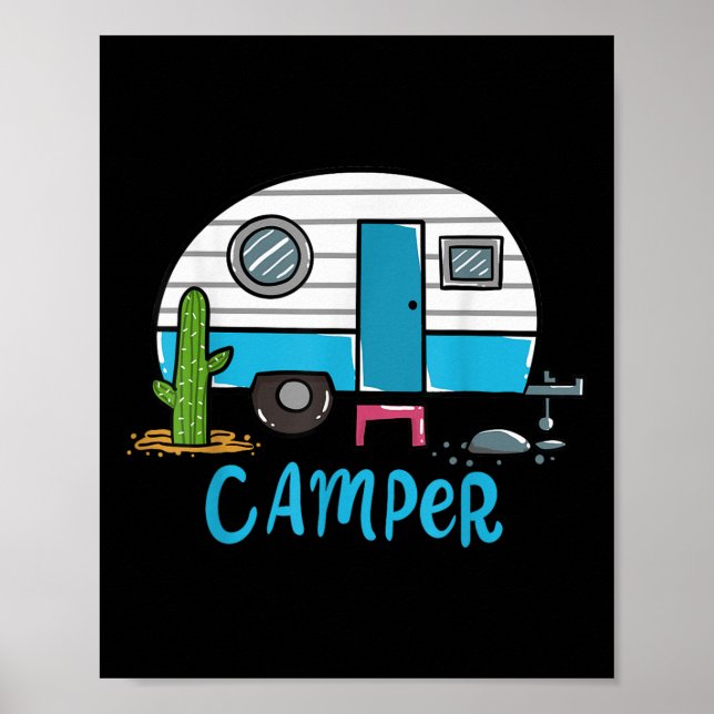 Affiche Camping Caravane Camping-car  (Devant)