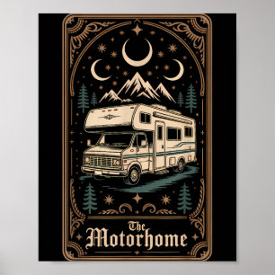 Affiche Camping caravane camping-car la caravane lune mont