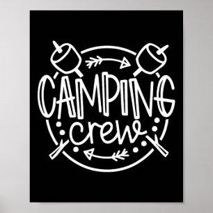 Affiche Camping Crew Campfire Camp d'été Famille de vacanc