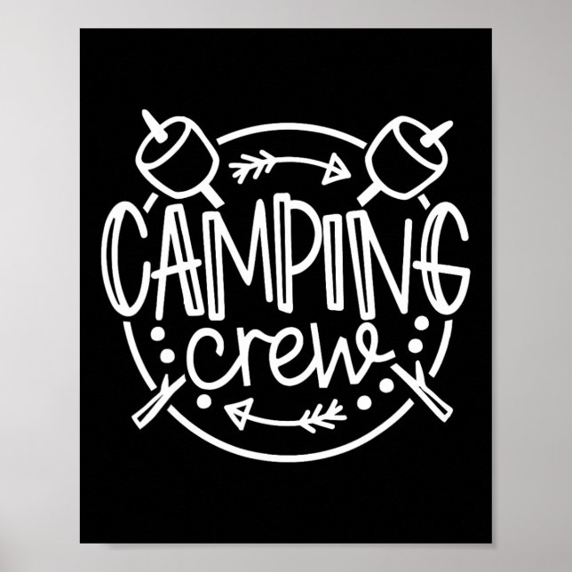 Affiche Camping Crew Campfire Camp d'été Famille de vacanc (Devant)