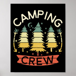 Affiche Camping Crew Chemise Enfants Famille Camping Chemi