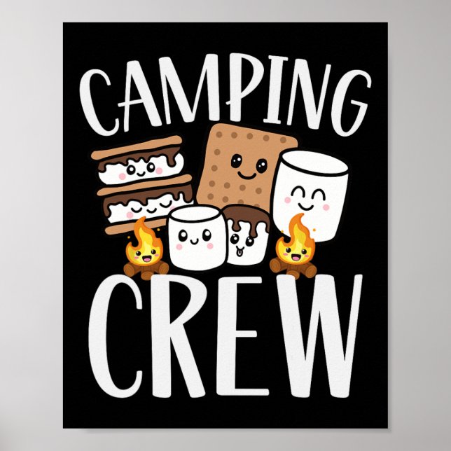 Affiche Camping Crew Smore Campfire Group Squad Team Kids  (Devant)