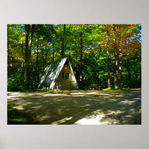 Affiche Camping dans un Cabine A-Frame