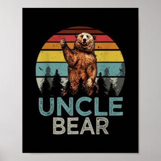 Affiche Camping de jumelage de famille d'ours oncle vintag