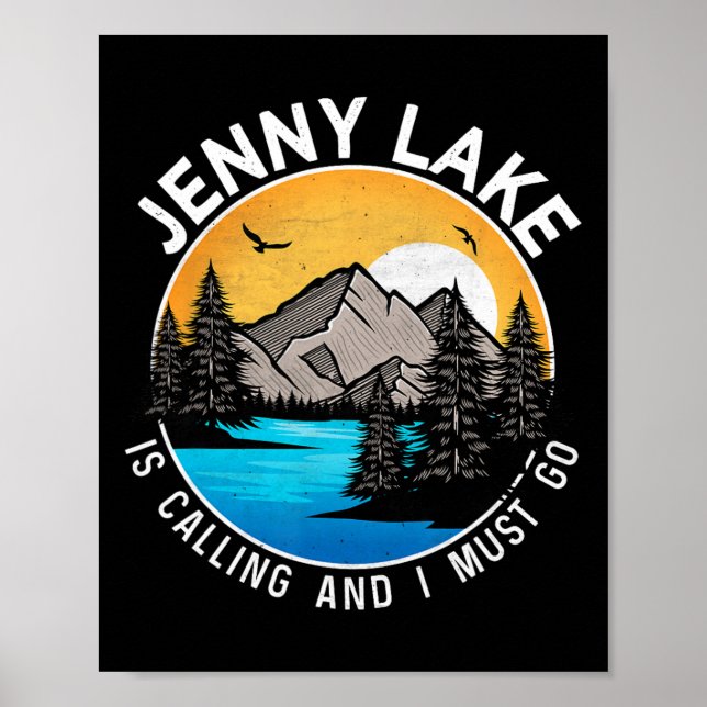 Affiche Camping de pêche - Lakeview Jenny Lake (Devant)