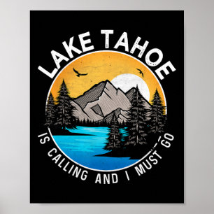 Affiche Camping de pêche - Lakeview Lake Tahoe 1