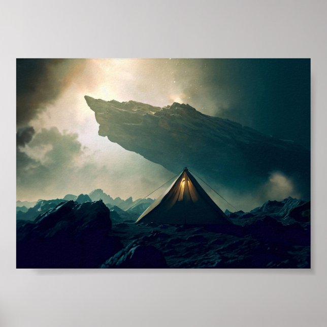 Affiche Camping de tentes dans l'espace profond (Devant)