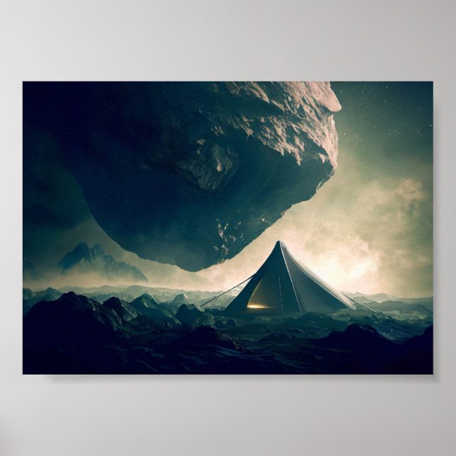Affiche Camping de tentes dans l'espace profond (Devant)