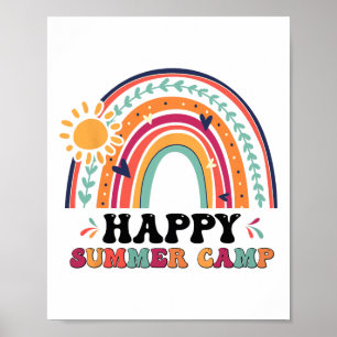 Affiche Camping d'été heureux correspondant au camping d'é