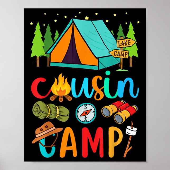 Affiche Camping drôle de cousins 2025 Vacances familiales  (Devant)