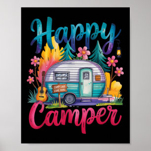 Affiche Camping drôle et heureux Vêtements de camping Remo