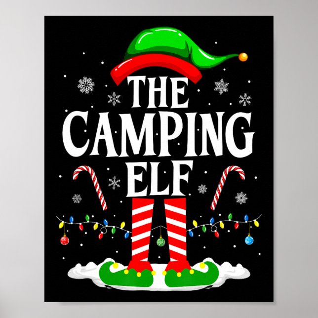 Affiche Camping Elf Xmas Funny Matching Family Group C (Devant)
