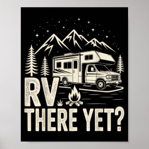 Affiche Camping en camping-car rv là-bas encore voyage sur